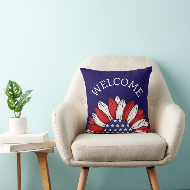 Patriotic Sunflower Welcome Cushion (Chair)