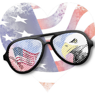 Patriotic SUNGLASSES - US Flag & Bald Eagle