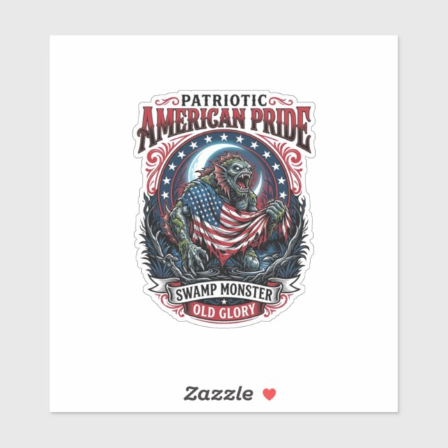 Patriotic Swamp Monster Old Glory Horror Monster P (Sheet)