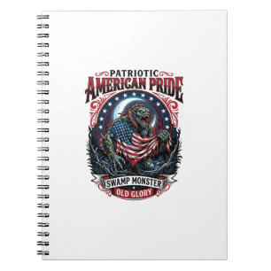 Patriotic Swamp Monster Old Glory Horror Monster P Notebook