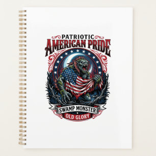 Patriotic Swamp Monster Old Glory Horror Monster P Planner