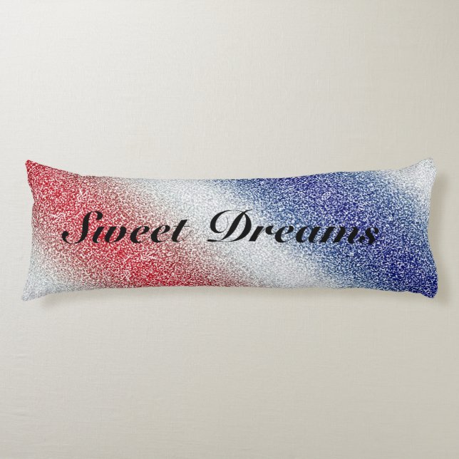 Patriotic Sweet Dreams Sparkly Body Pillow (Front)