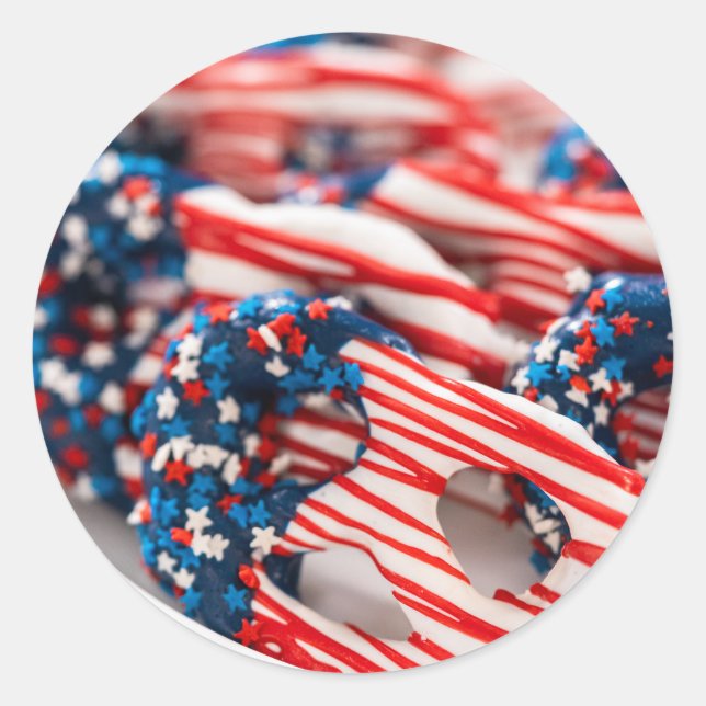 Patriotic sweets classic round sticker (Front)