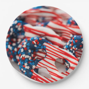 Patriotic sweets paper plate