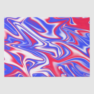 Patriotic Swirl: Red White and Blue Marble, Tissue Paper
