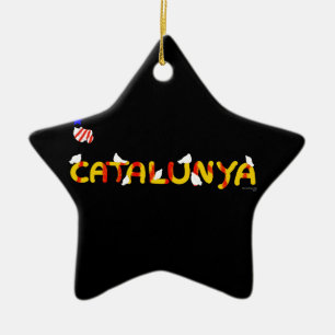 Patriotic Symbol, Catalonia freedom , Catalunya Ceramic Tree Decoration