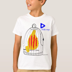 Patriotic Symbol, Catalonia freedom dove in cage T-Shirt