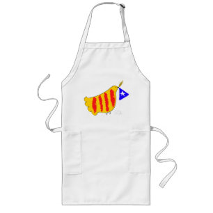 Patriotic Symbol, Catalonia freedom dove. Long Apron