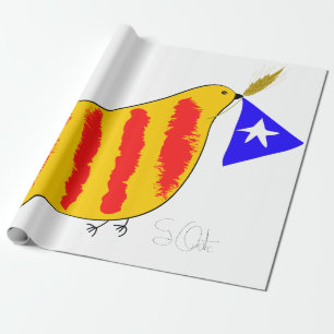 Patriotic Symbol, Catalonia freedom dove. Wrapping Paper