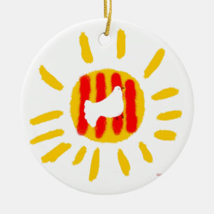 Patriotic Symbol, Catalonia freedom sun Ceramic Tree Decoration