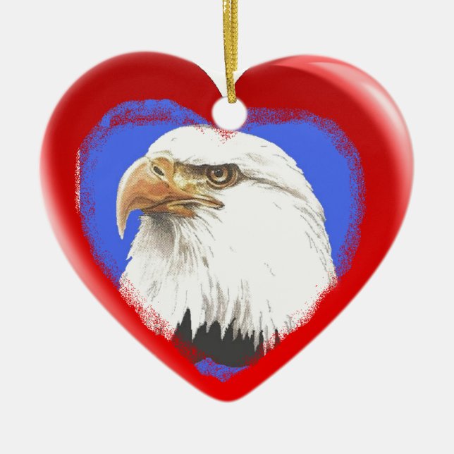 Patriotic Symbols Heart Ornament (Front)
