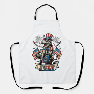 Patriotic T-Rex 4th of July Vintage Shirt Design_1 Apron