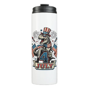 Patriotic T-Rex 4th of July Vintage Shirt Design_1 Thermal Tumbler