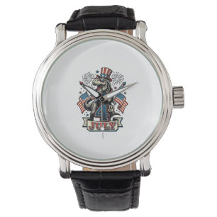 Patriotic T-Rex 4th of July Vintage Shirt Design_1 Watch