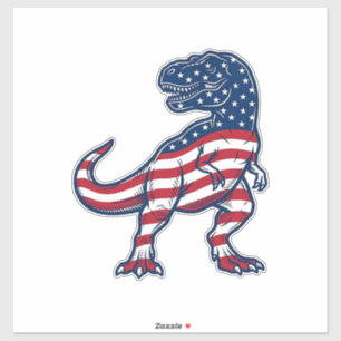 Patriotic T-Rex American Flag Dinosaur Design_1