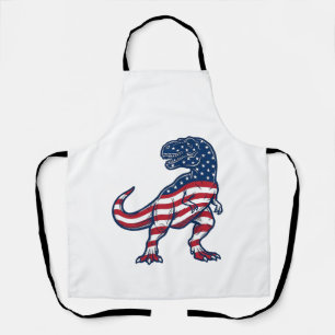 Patriotic T-Rex American Flag Dinosaur Design_1 Apron