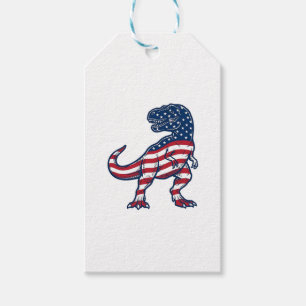 Patriotic T-Rex American Flag Dinosaur Design_1 Gift Tags