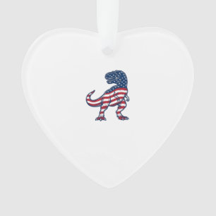 Patriotic T-Rex American Flag Dinosaur Design_1 Ornament