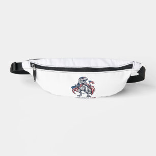 Patriotic T-Rex Amerisaurus Rex White Shirt Design Bum Bags