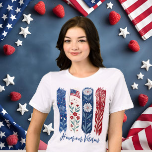 Patriotic T-Shirt, American Flag, Honour Veterans Tri-Blend Shirt