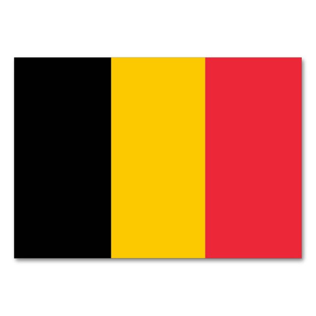 Patriotic table card with Flag of Belgium (Back)