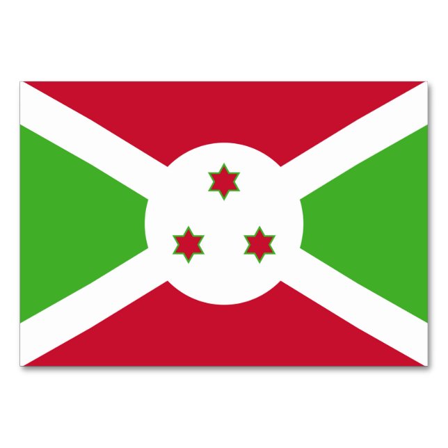 Patriotic table card with Flag of Burundi (Back)