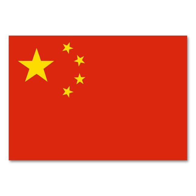 Patriotic table card with Flag of China (Back)