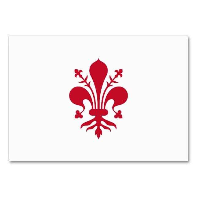 Patriotic table card with Flag of Florence (Front)