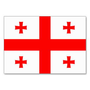 Patriotic table card with Flag of Georgia