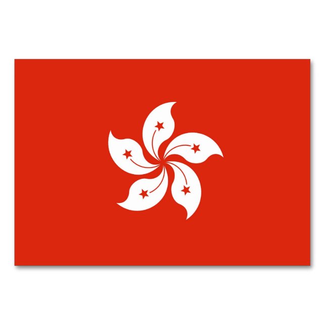 Patriotic table card with Flag of Hong Kong (Front)
