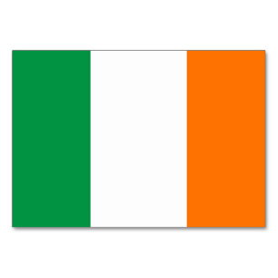 Patriotic table card with Flag of Ireland