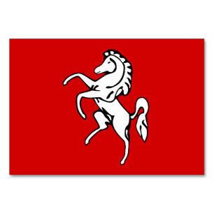 Patriotic table card with Flag of Kent, England