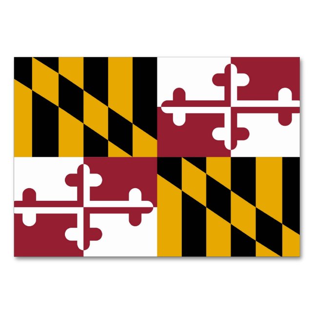 Patriotic table card with Flag of Maryland (Back)