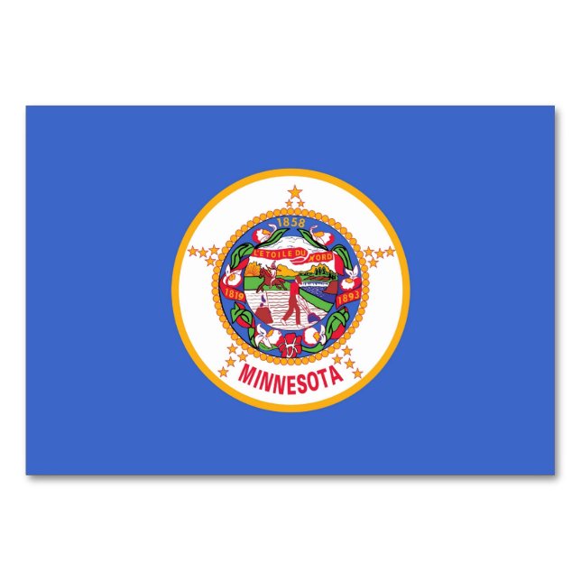Patriotic table card with Flag of Minnesota (Back)