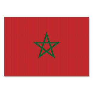Patriotic table card with Flag of Morocco