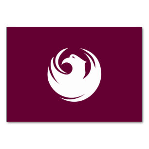 Patriotic table card with Flag of Phoenix City