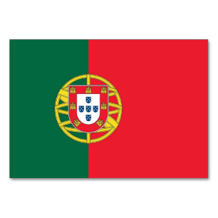 Patriotic table card with Flag of Portugal