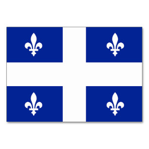 Patriotic table card with Flag of Quebec