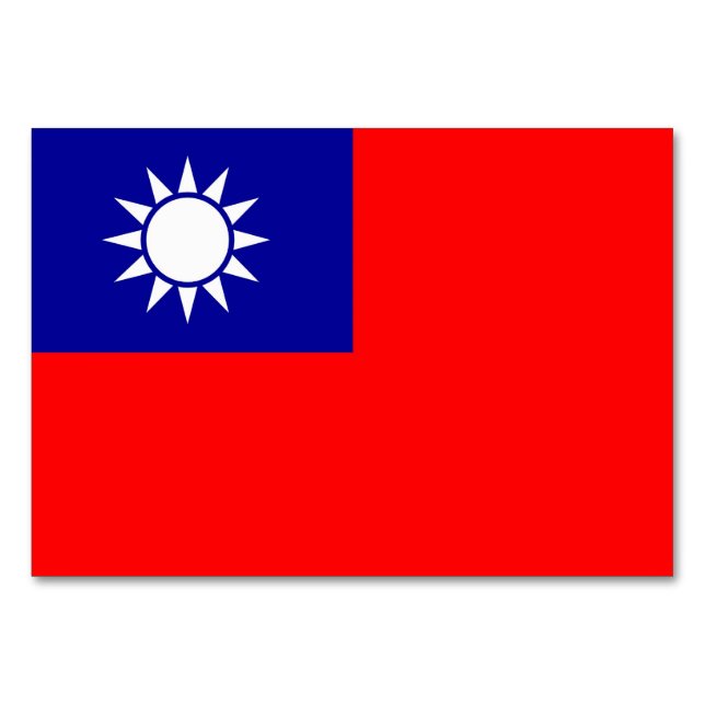 Patriotic table card with Flag of Taiwan (Back)