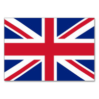 Patriotic table card with Flag of United Kingdom