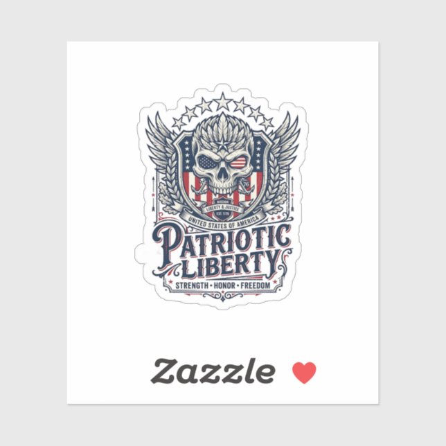 Patriotic Tactical Eagle Skull Military Inspired S (Sheet)