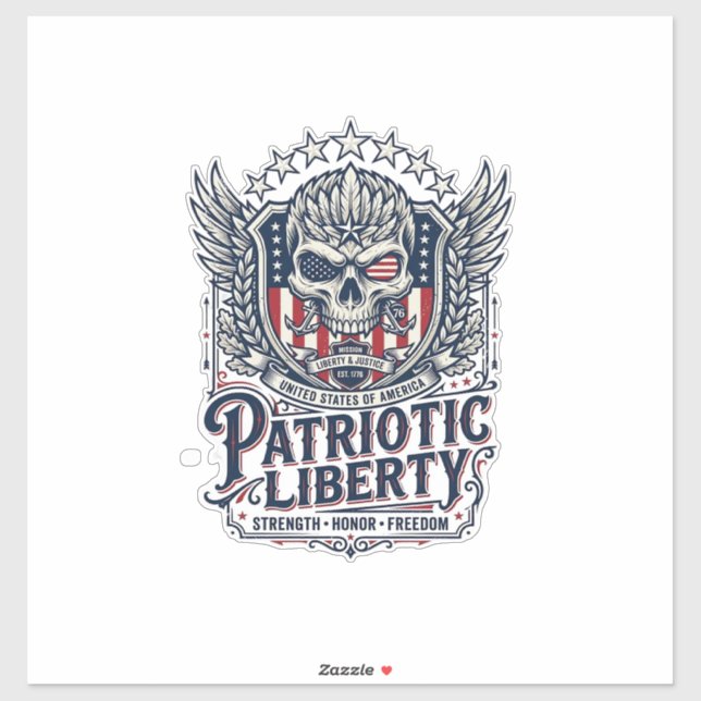 Patriotic Tactical Eagle Skull Military Inspired S (Sheet)