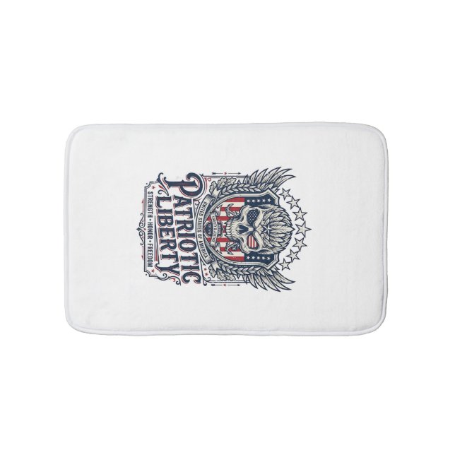 Patriotic Tactical Eagle Skull Military Inspired S Bath Mat (Front)