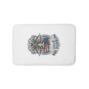 Patriotic Tactical Eagle Skull Military Inspired S Bath Mat