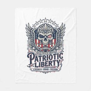 Patriotic Tactical Eagle Skull Military Inspired S Fleece Blanket