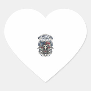 Patriotic Tactical Eagle Skull Military Inspired S Heart Sticker