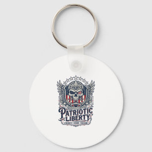 Patriotic Tactical Eagle Skull Military Inspired S Key Ring