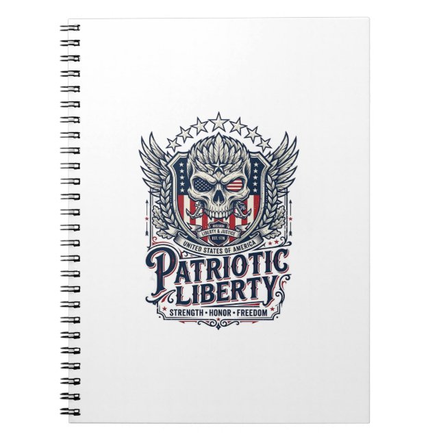 Patriotic Tactical Eagle Skull Military Inspired S Notebook (Front)