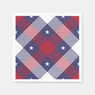 Patriotic Tartan Seamless Patterns Napkin