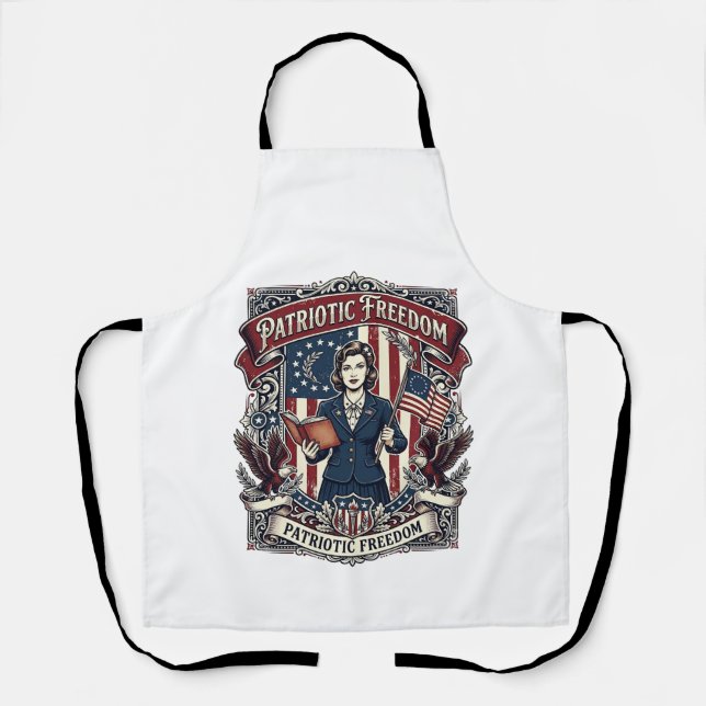 Patriotic Teacher Vector Graphic Tee_1 Apron (Front)